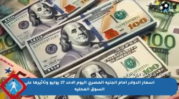 أسعار الدولار أمام الجنيه المصري اليوم الأحد 27 يوليو وتأثيرها على السوق المحلية